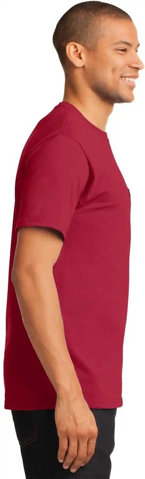 Port &amp; Company Pc61p Essential Pocket Tee - Red