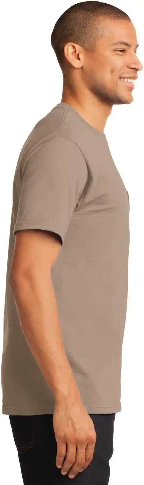 Port &amp; Company Pc61p Essential Pocket Tee Sand