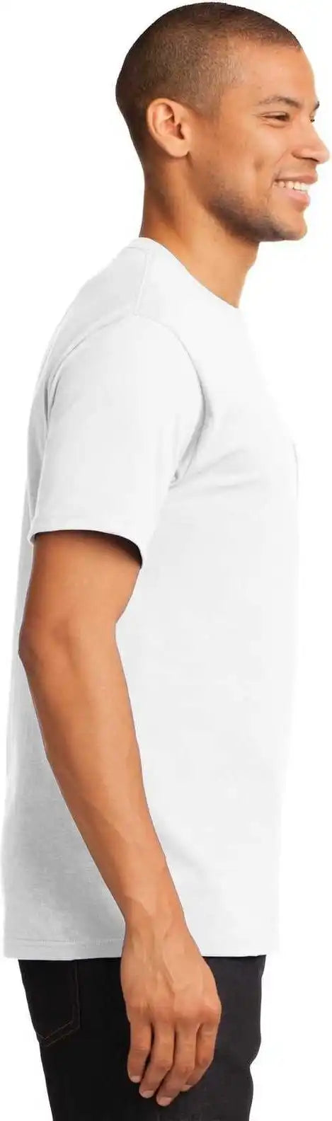 Port &amp; Company Pc61p Essential Pocket Tee White
