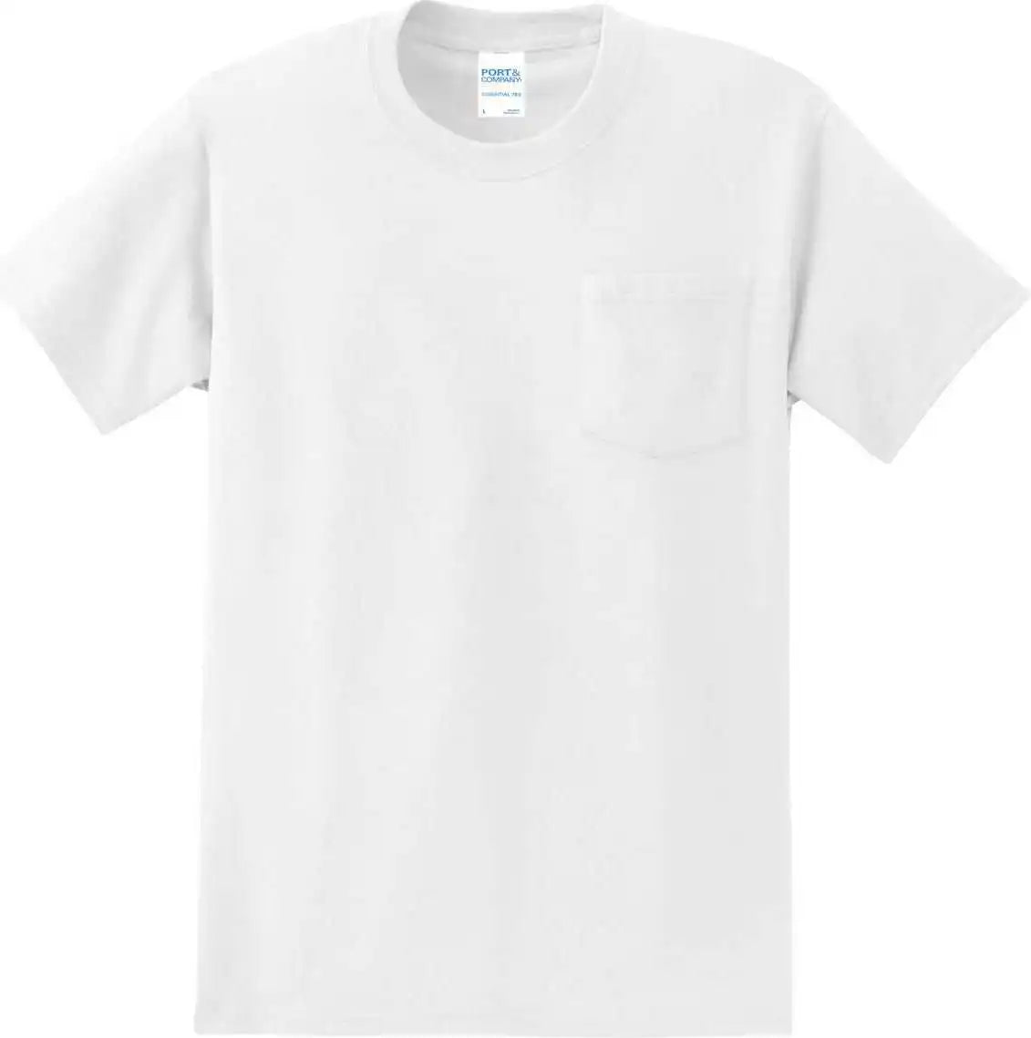 Port &amp; Company Pc61p Essential Pocket Tee White