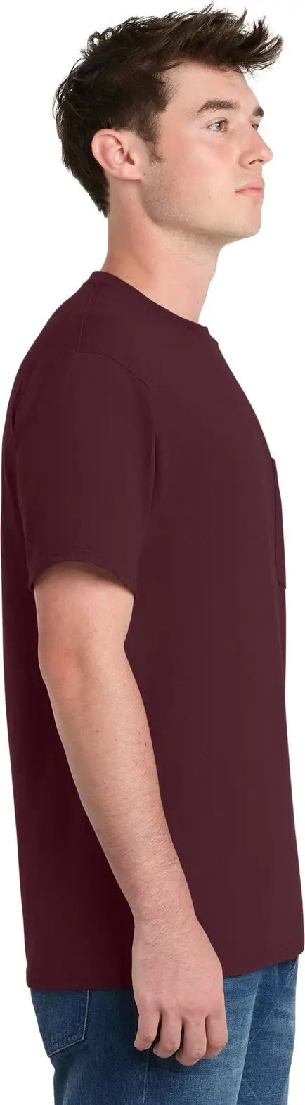 Port & Company Pc61pt co Tall Essential Pocket Tee - Athletic Maroon
