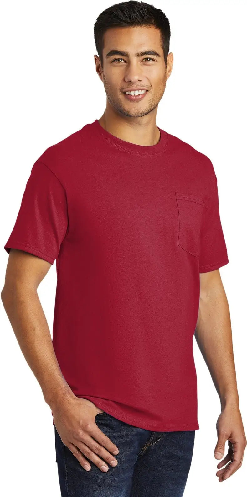 Port & Company Pc61pt co Tall Essential Pocket Tee - Red