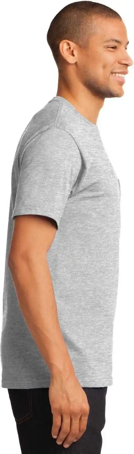 Port &amp; Company Pc61pt Tall Essential Pocket Tee Ash