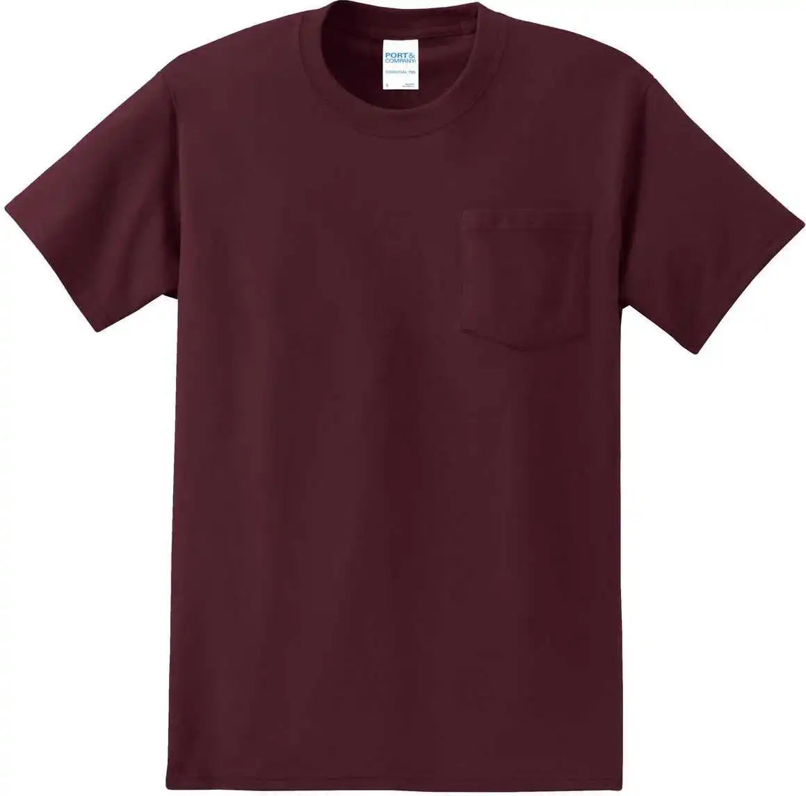 Port &amp; Company Pc61pt Tall Essential Pocket Tee Athletic Maroon