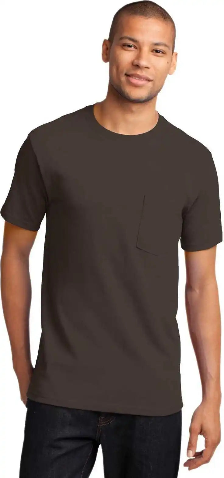 Port & Company Pc61pt Tall Essential Pocket Tee - Brown