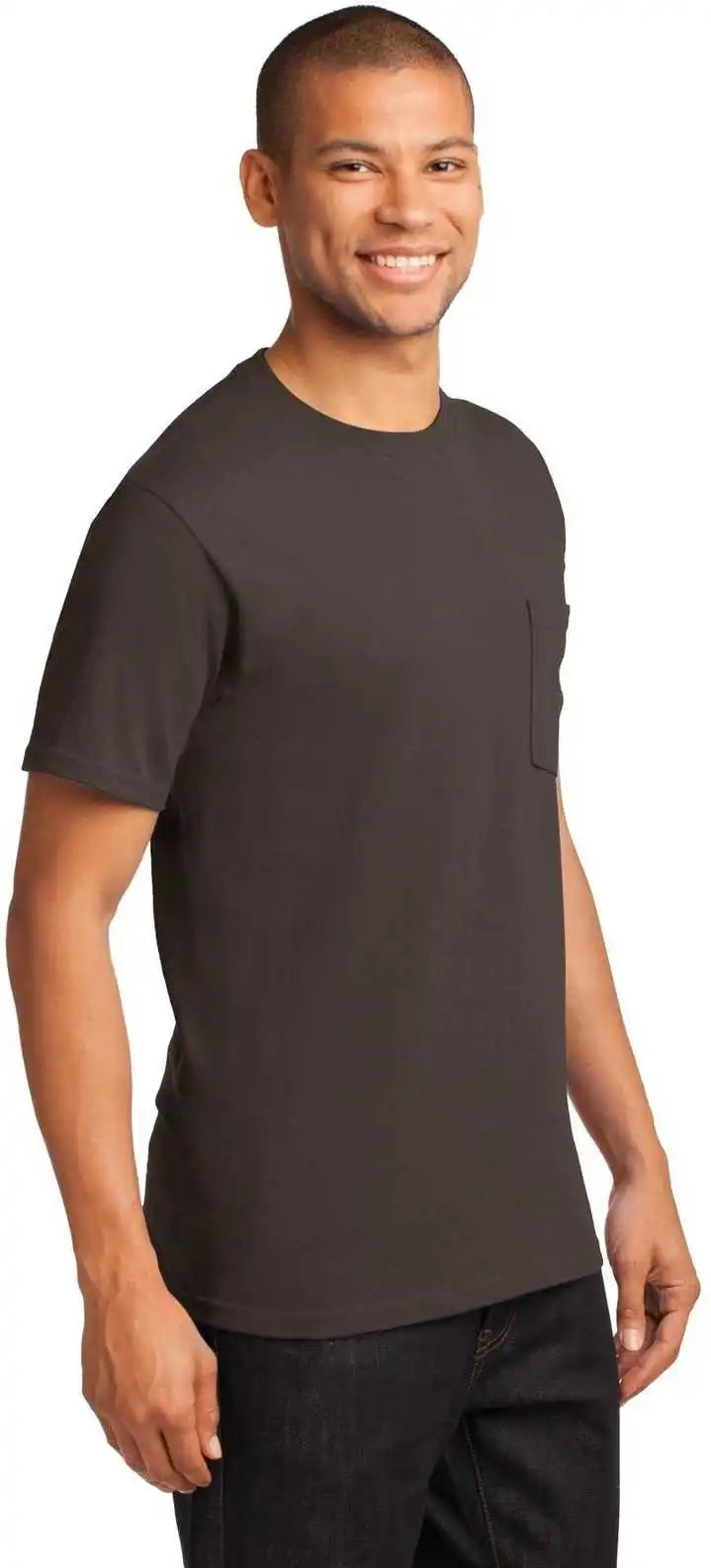 Port &amp; Company Pc61pt Tall Essential Pocket Tee - Brown