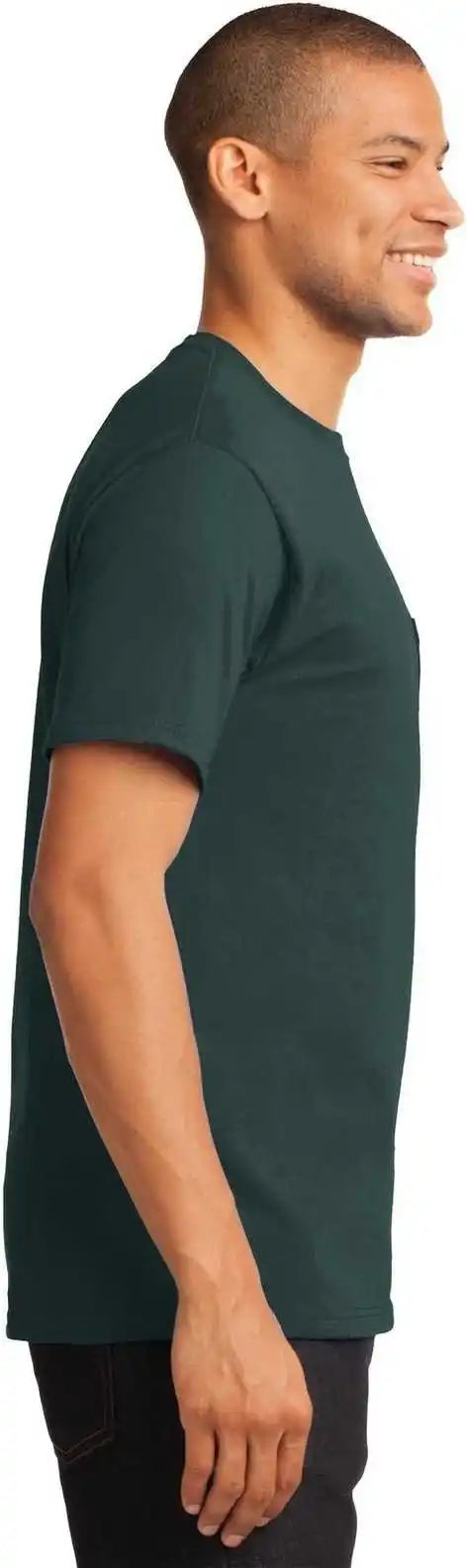 Port &amp; Company Pc61pt Tall Essential Pocket Tee Dark Green