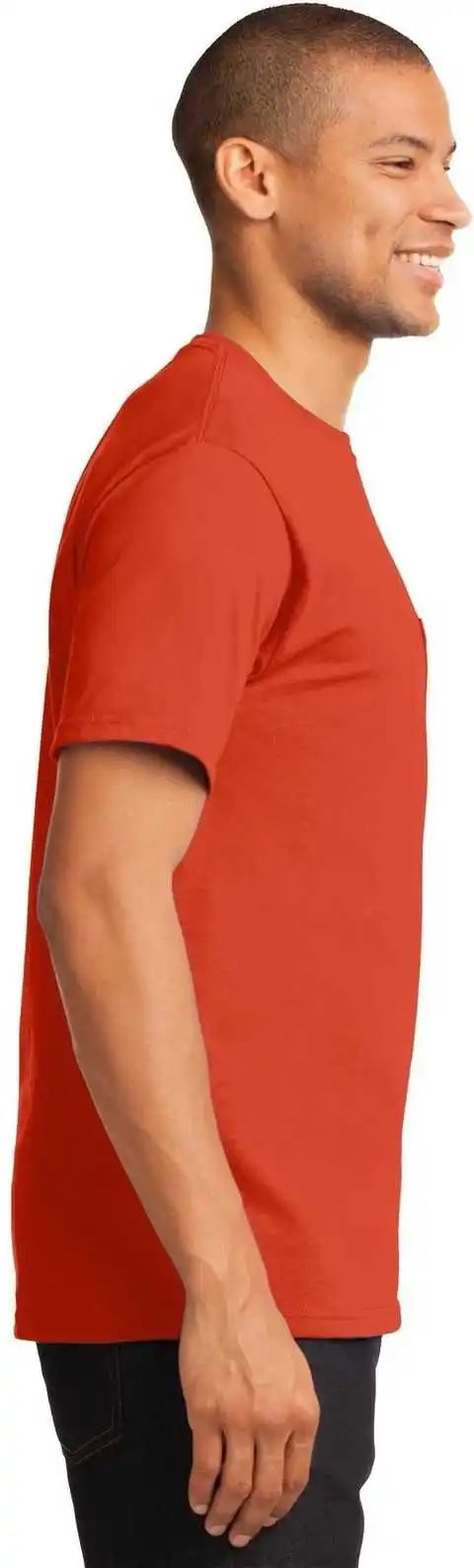 Port &amp; Company Pc61pt Tall Essential Pocket Tee Orange