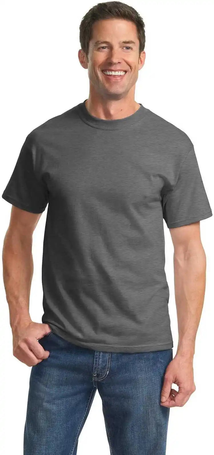 Port & Company Pc61t Tall Essential Tee Dark Heather Gray