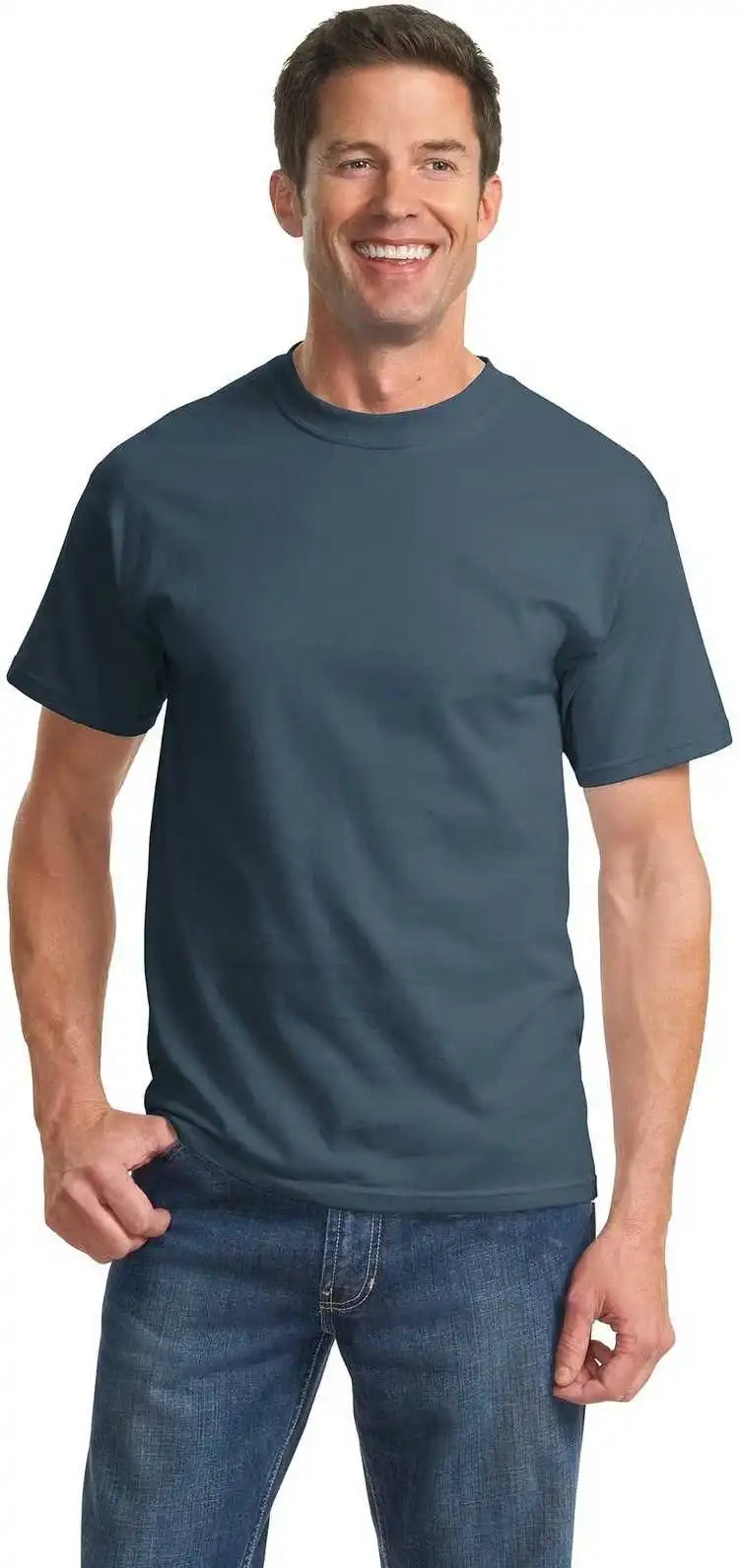 Port &amp; Company Pc61t Tall Essential Tee Steel Blue