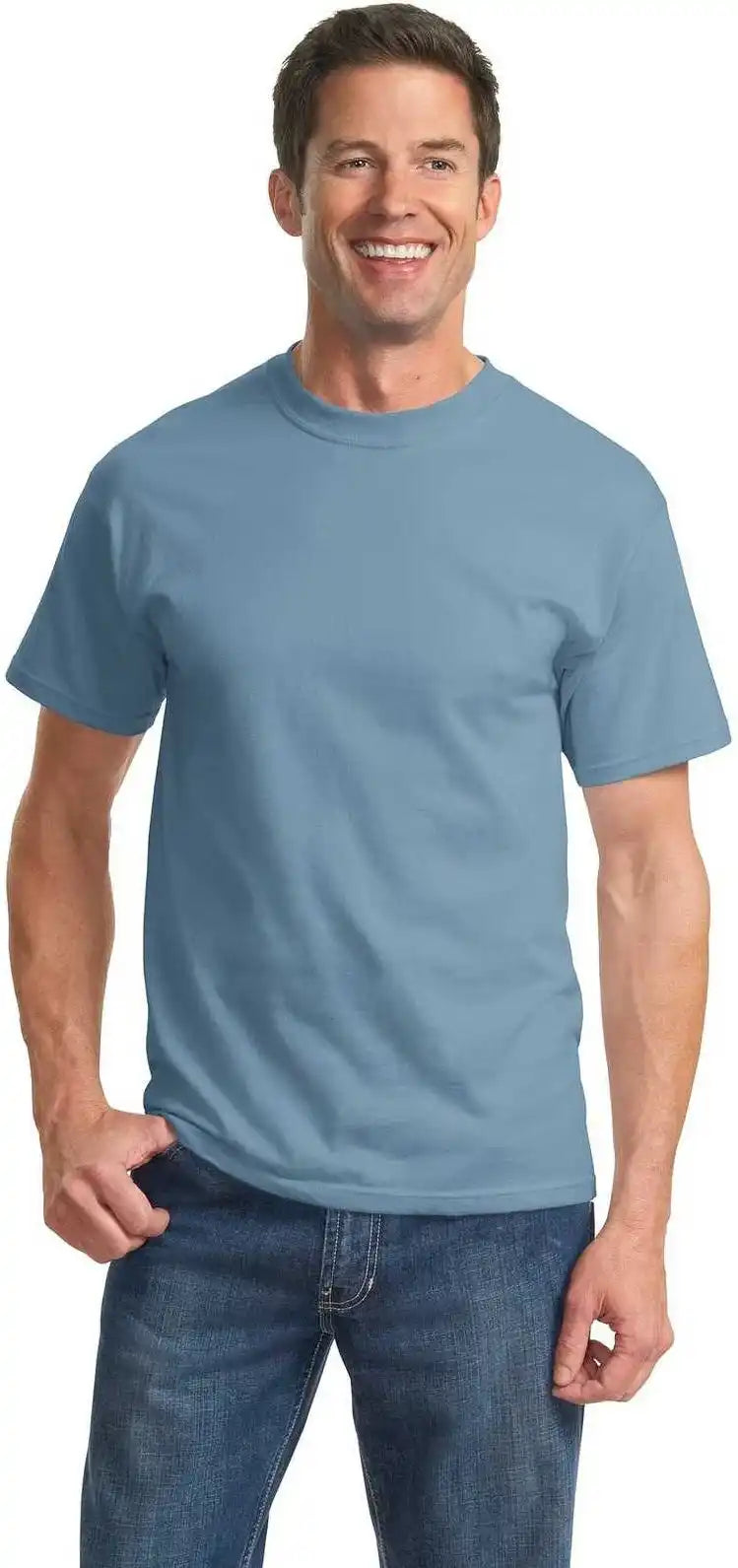 Port &amp; Company Pc61t Tall Essential Tee Stonewashed Blue