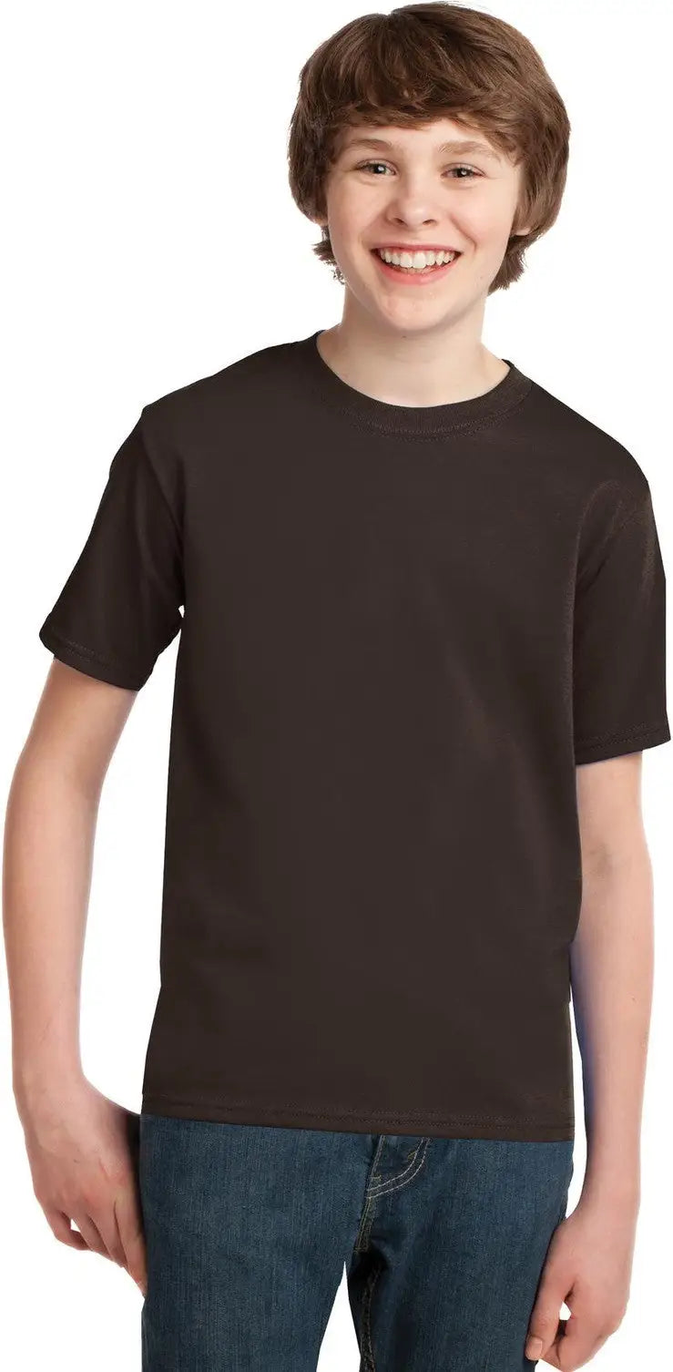 Port & Company Pc61y co Youth Essential Tee - Dark Chocolate Brown - Xs