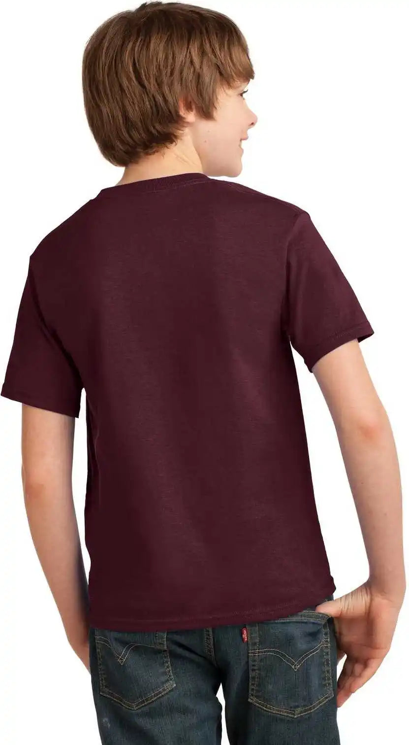 Port & Company Pc61y Youth Essential Tee Athletic Maroon