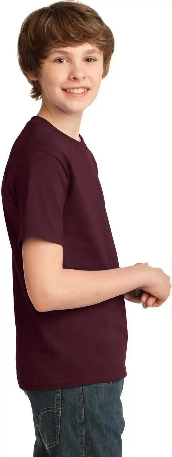 Port &amp; Company Pc61y Youth Essential Tee Athletic Maroon