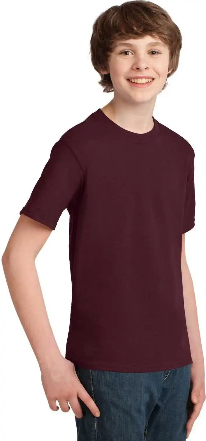 Port &amp; Company Pc61y Youth Essential Tee Athletic Maroon