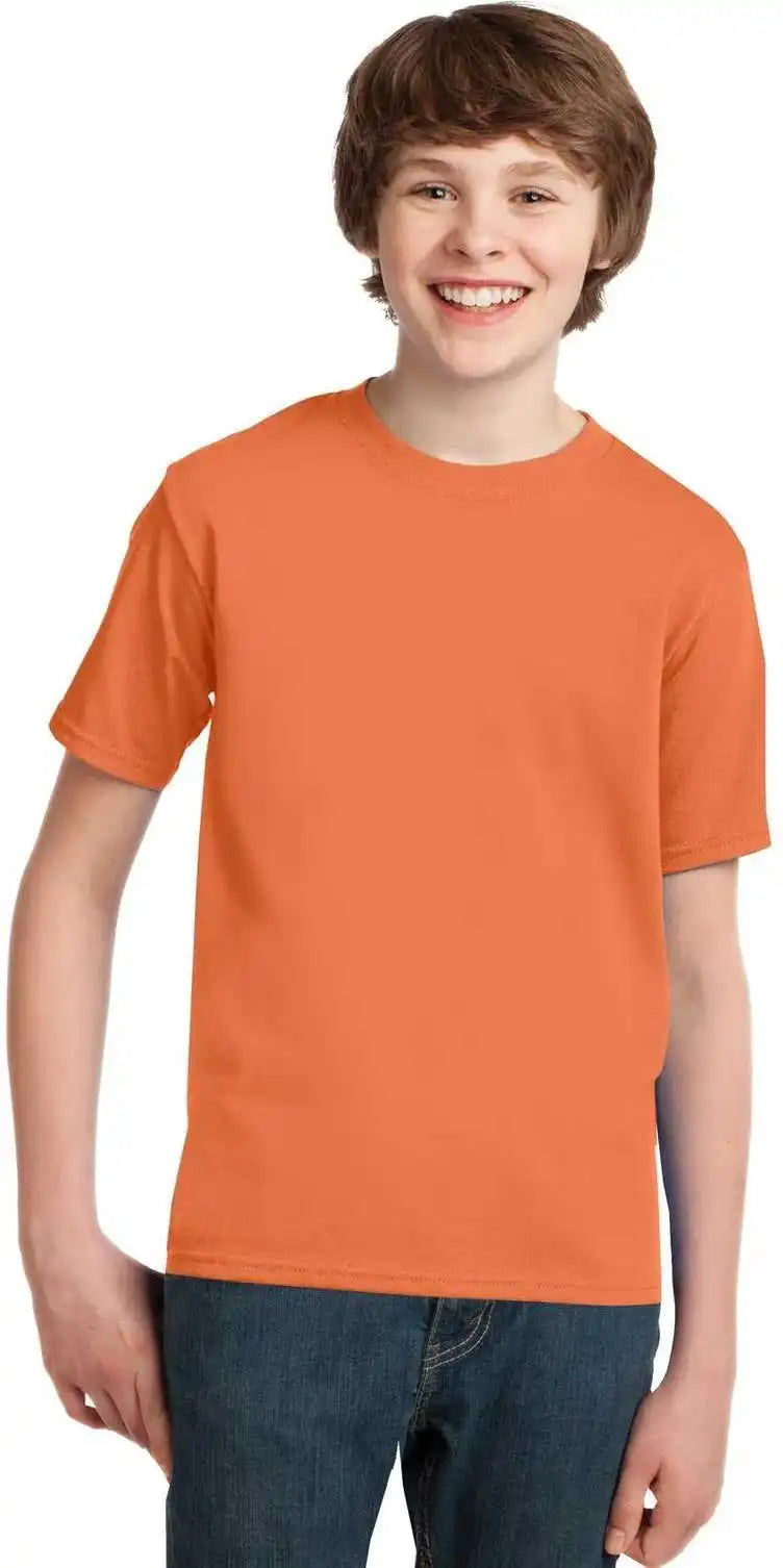 Port & Company Pc61y Youth Essential Tee Orange Sherbet