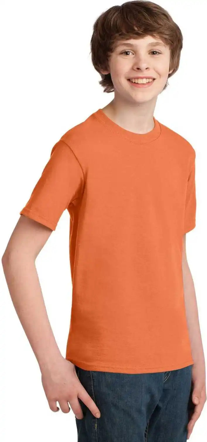 Port &amp; Company Pc61y Youth Essential Tee Orange Sherbet