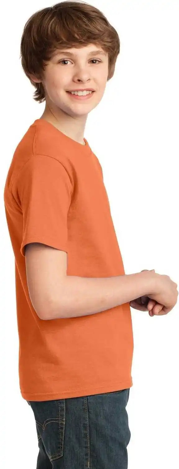 Port &amp; Company Pc61y Youth Essential Tee Orange Sherbet