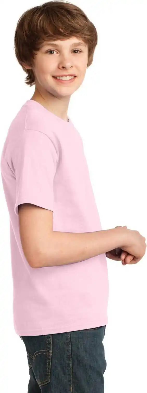 Port &amp; Company Pc61y Youth Essential Tee Pale Pink