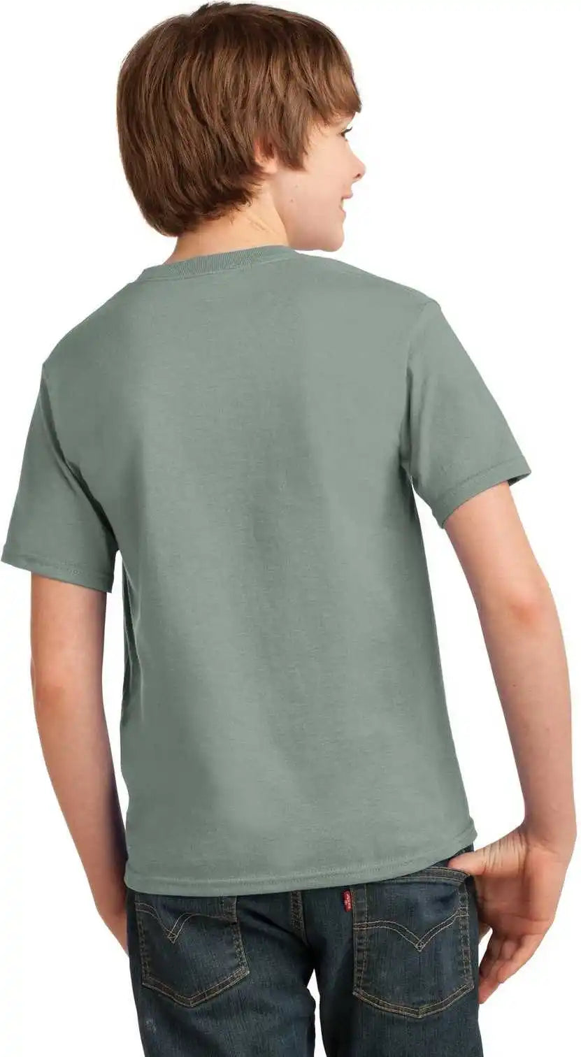Port & Company Pc61y Youth Essential Tee - Stonewashed Green