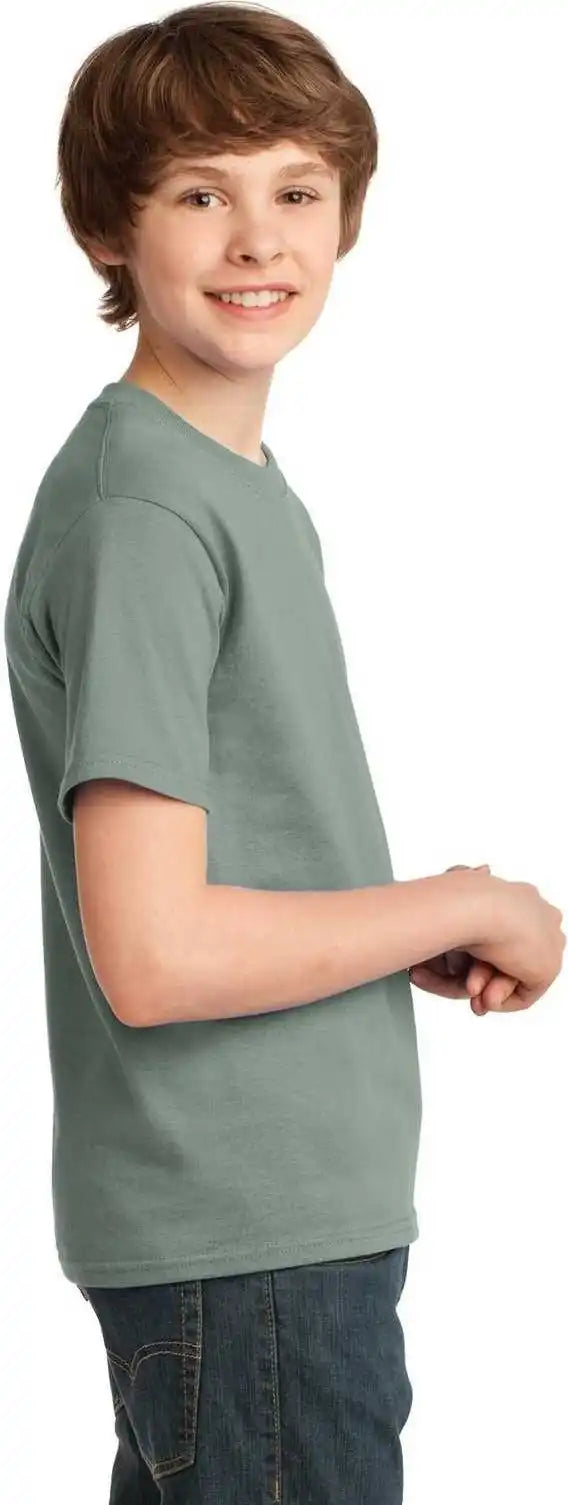 Port &amp; Company Pc61y Youth Essential Tee - Stonewashed Green