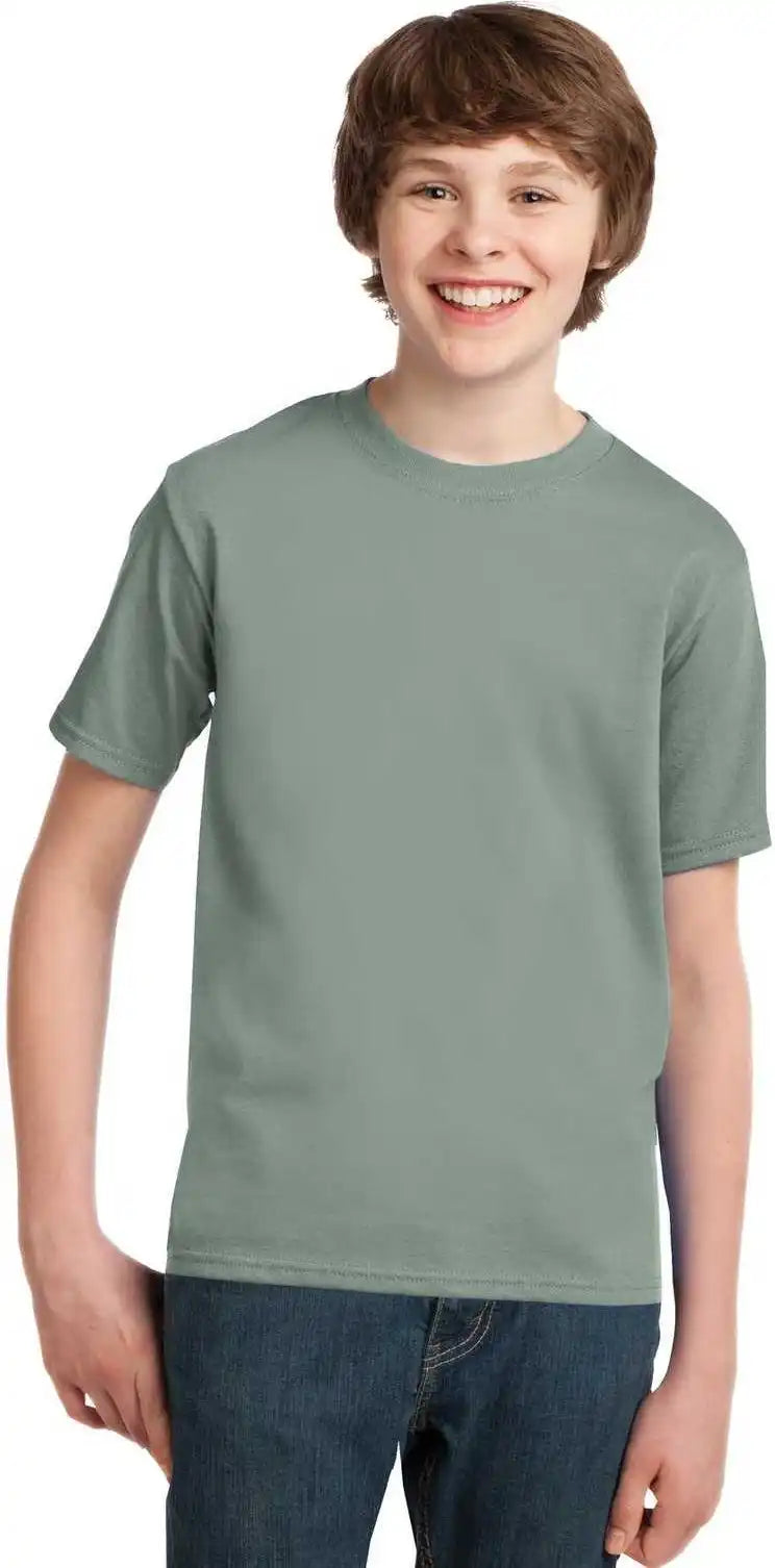 Port & Company Pc61y Youth Essential Tee - Stonewashed Green