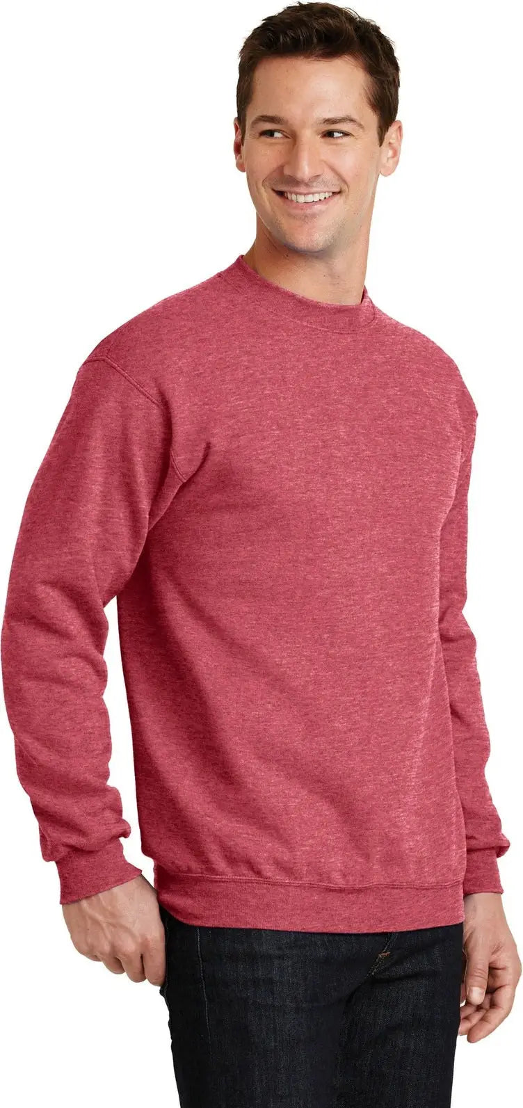 Port & Company Pc78 co Core Fleece Crewneck Sweatshirt - Heather Red