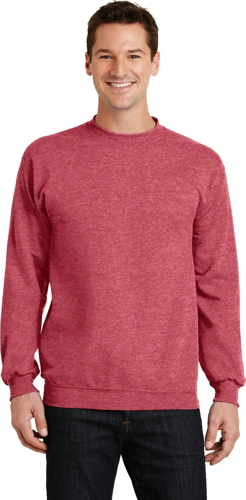 Port & Company Pc78 co Core Fleece Crewneck Sweatshirt - Heather Red - Adult s