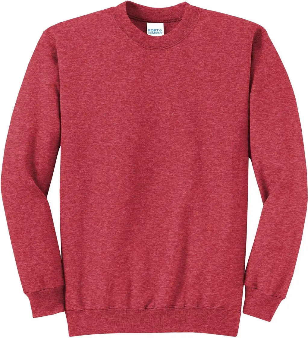 Port & Company Pc78 co Core Fleece Crewneck Sweatshirt - Heather Red