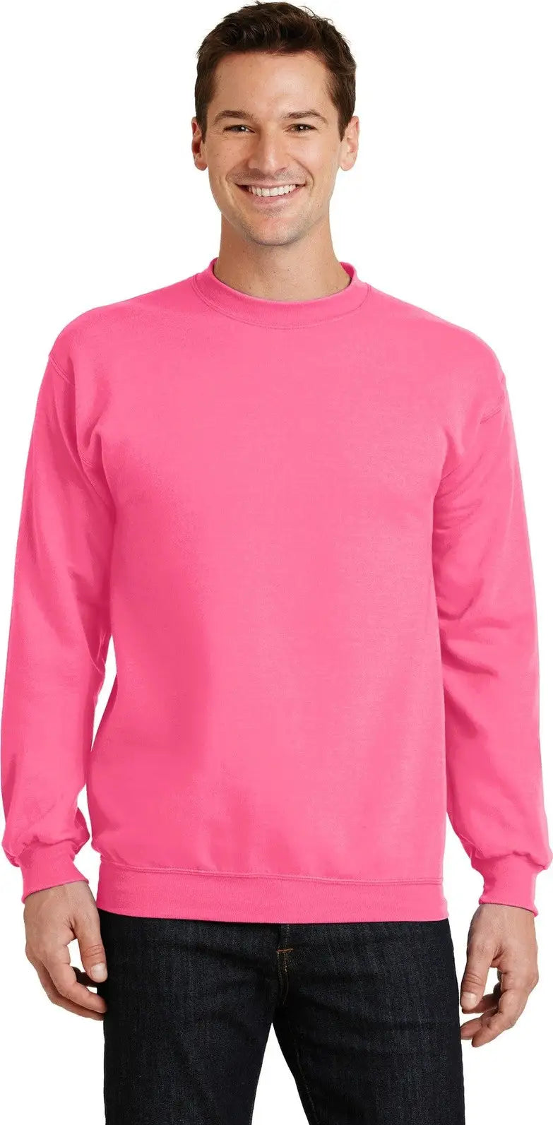 Port & Company Pc78 co Core Fleece Crewneck Sweatshirt - Neon Pink - Adult s