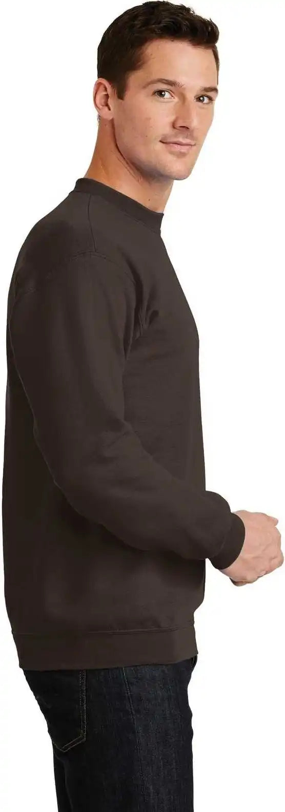 Port &amp; Company Pc78 Core Fleece Crewneck Sweatshirt Dark Chocolate Brown