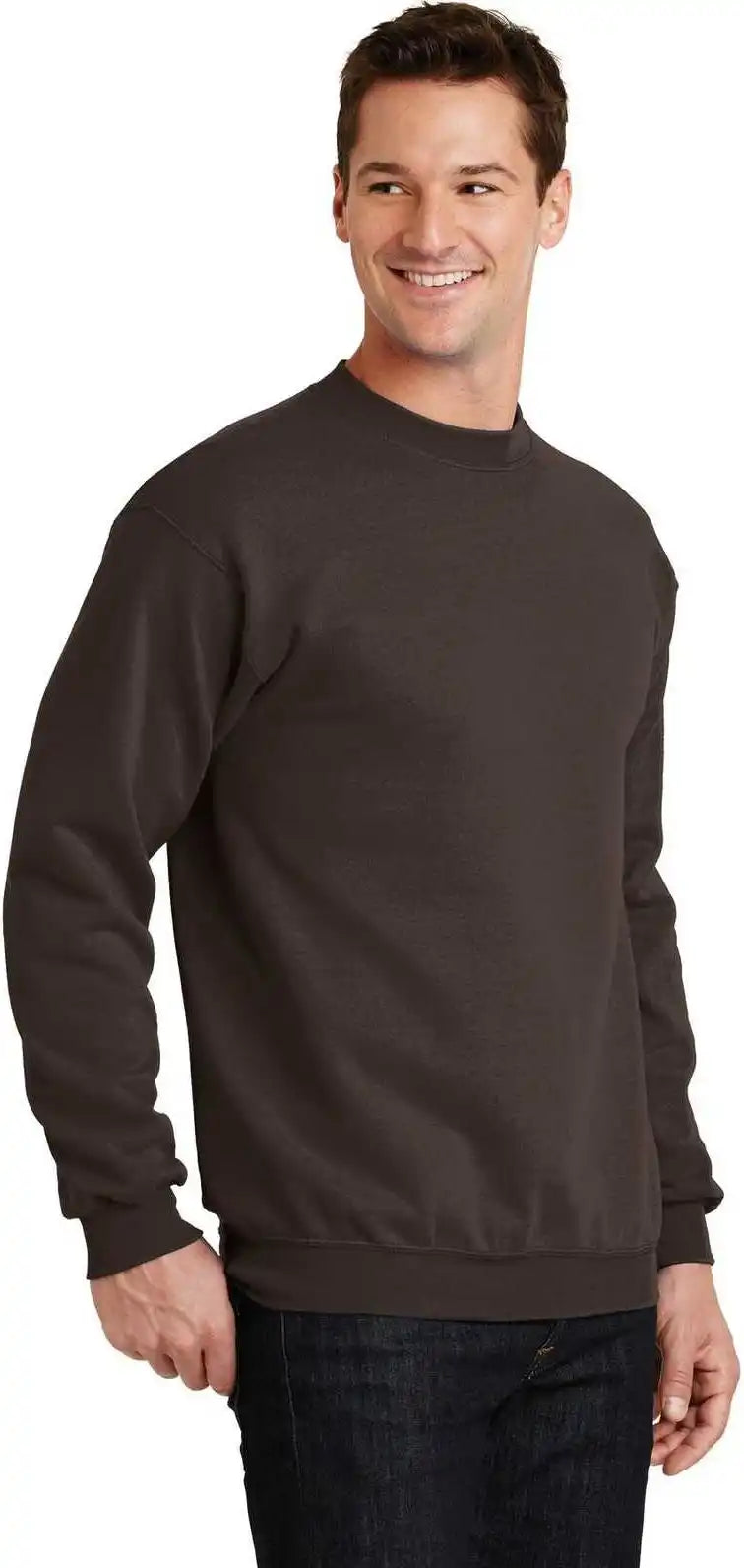 Port &amp; Company Pc78 Core Fleece Crewneck Sweatshirt Dark Chocolate Brown