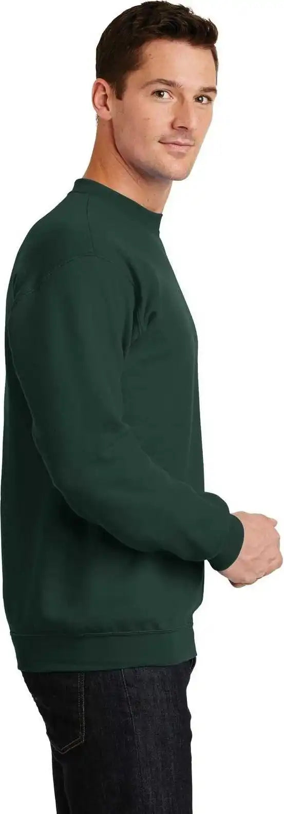 Port &amp; Company Pc78 Core Fleece Crewneck Sweatshirt Dark Green