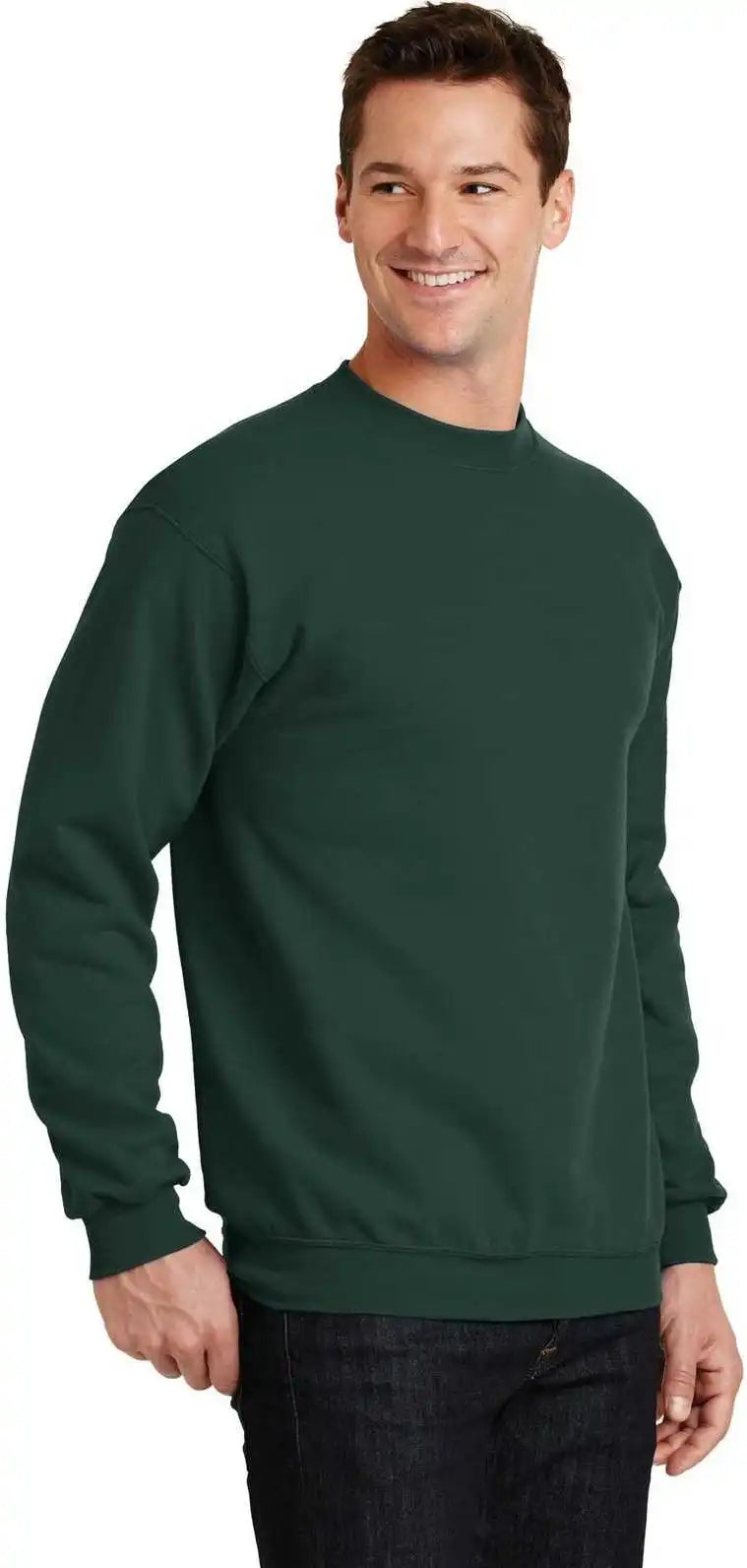 Port &amp; Company Pc78 Core Fleece Crewneck Sweatshirt Dark Green