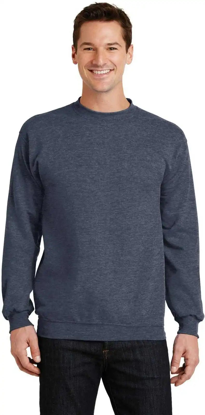Port & Company Pc78 Core Fleece Crewneck Sweatshirt Heather Navy