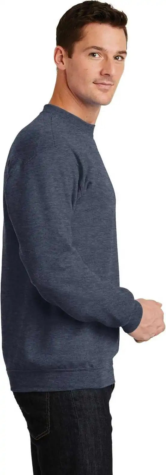 Port &amp; Company Pc78 Core Fleece Crewneck Sweatshirt Heather Navy