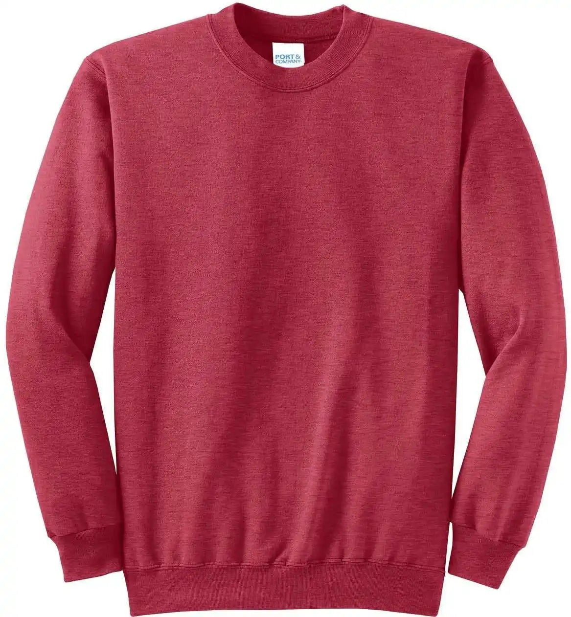 Port &amp; Company Pc78 Core Fleece Crewneck Sweatshirt Heather Red