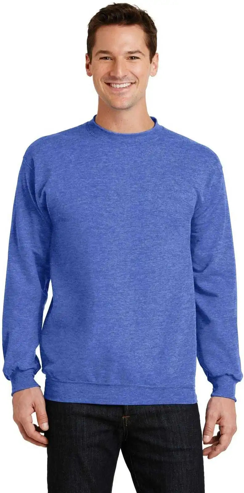 Port & Company Pc78 Core Fleece Crewneck Sweatshirt Heather Royal