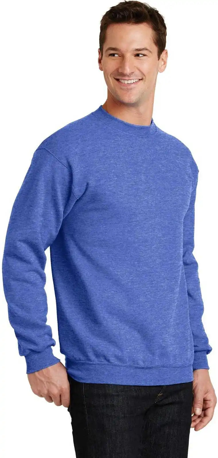 Port &amp; Company Pc78 Core Fleece Crewneck Sweatshirt Heather Royal