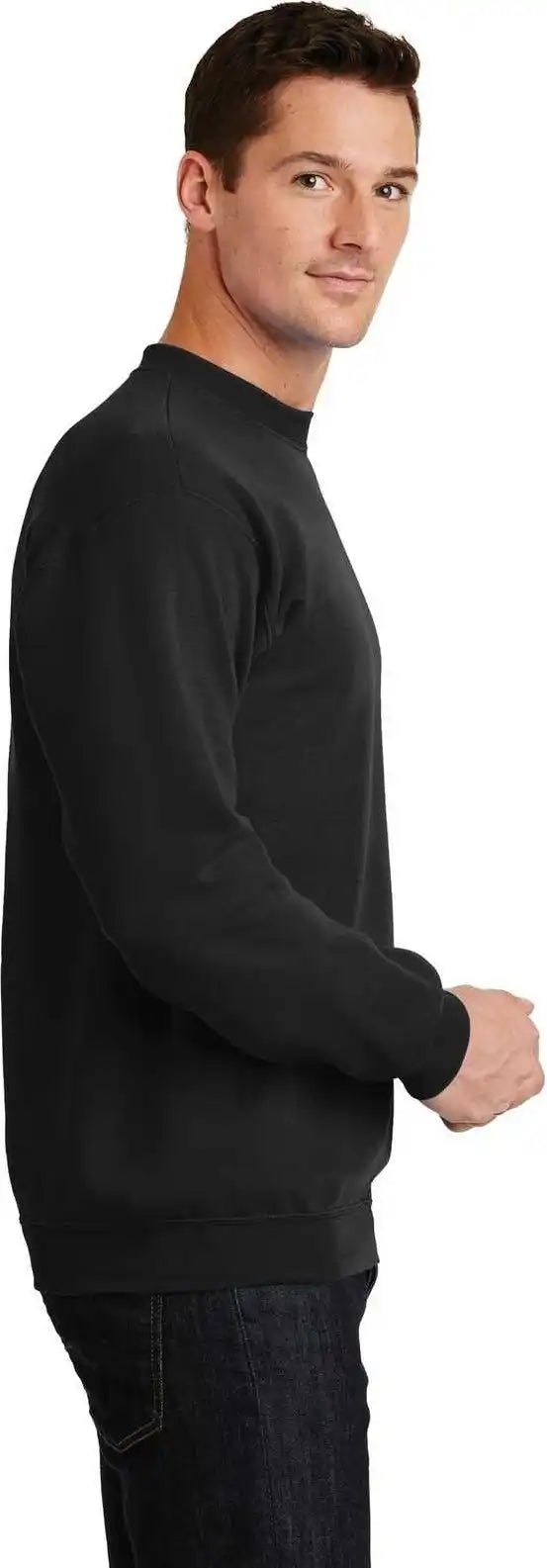 Port &amp; Company Pc78 Core Fleece Crewneck Sweatshirt Jet Black