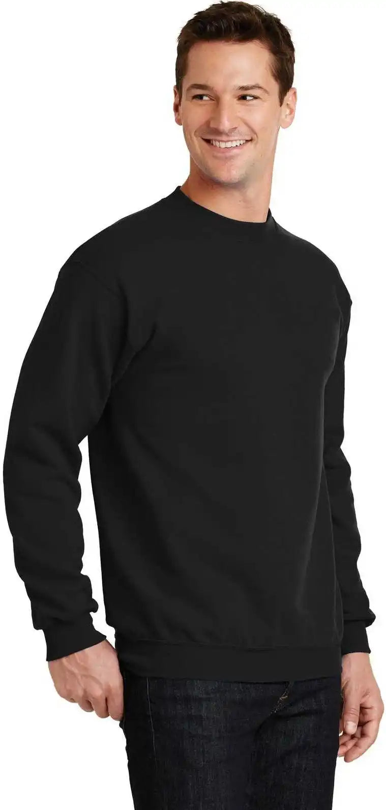 Port &amp; Company Pc78 Core Fleece Crewneck Sweatshirt Jet Black
