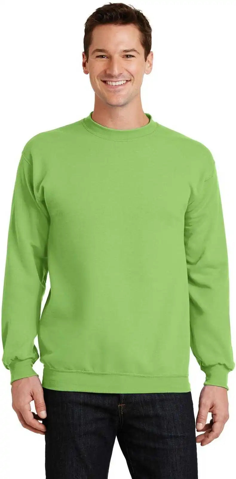 Port &amp; Company Pc78 Core Fleece Crewneck Sweatshirt Lime