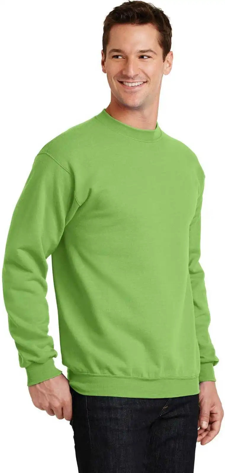 Port &amp; Company Pc78 Core Fleece Crewneck Sweatshirt Lime
