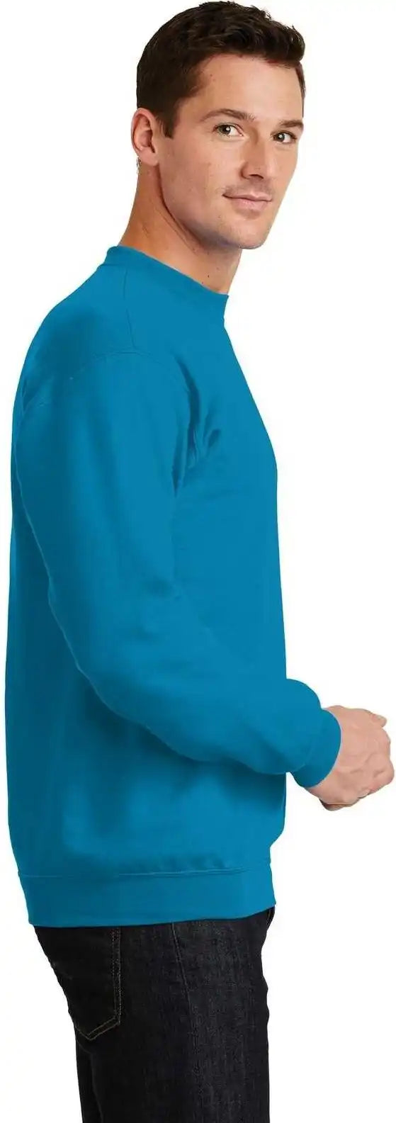 Port &amp; Company Pc78 Core Fleece Crewneck Sweatshirt - Neon Blue