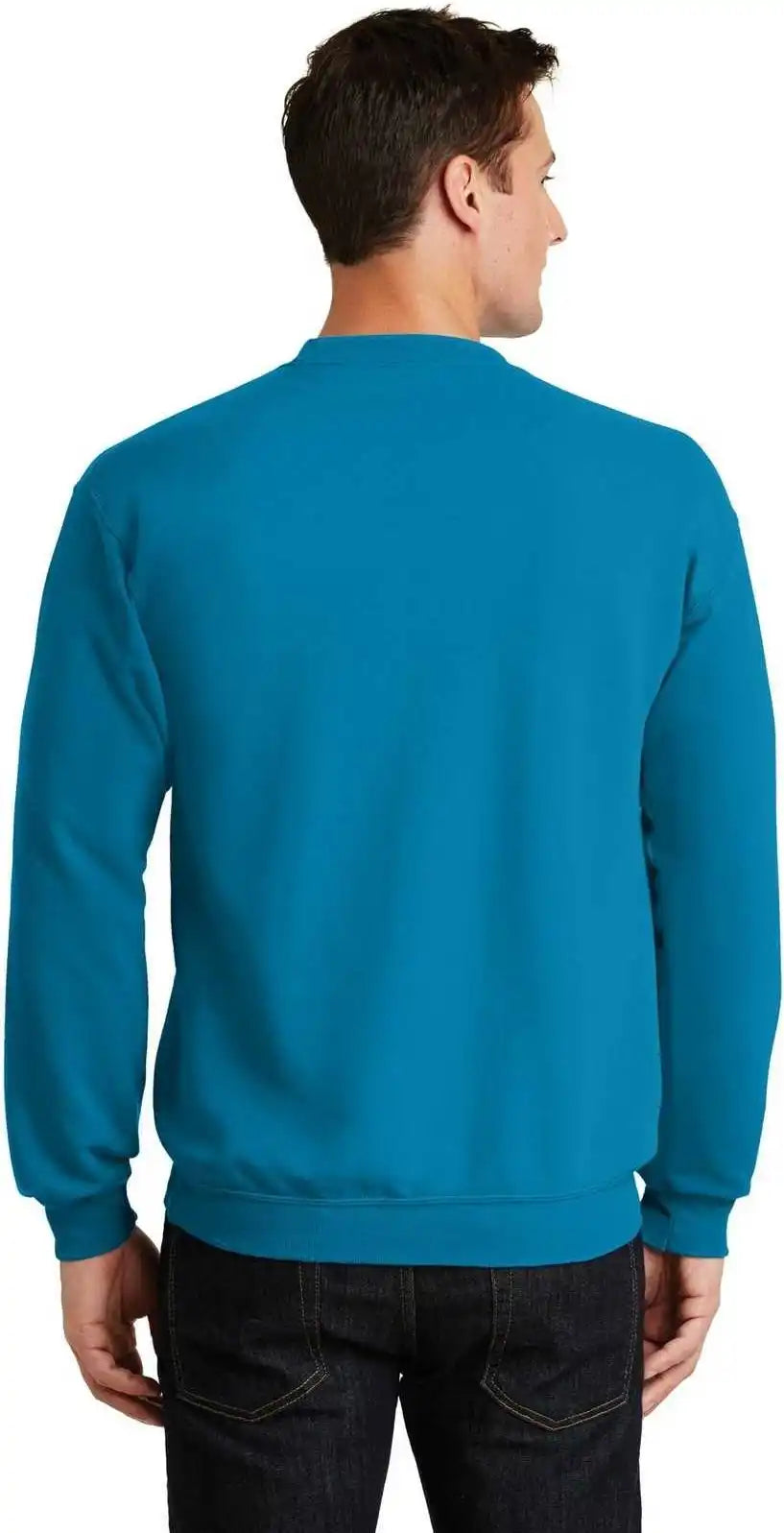 Port & Company Pc78 Core Fleece Crewneck Sweatshirt Neon Blue