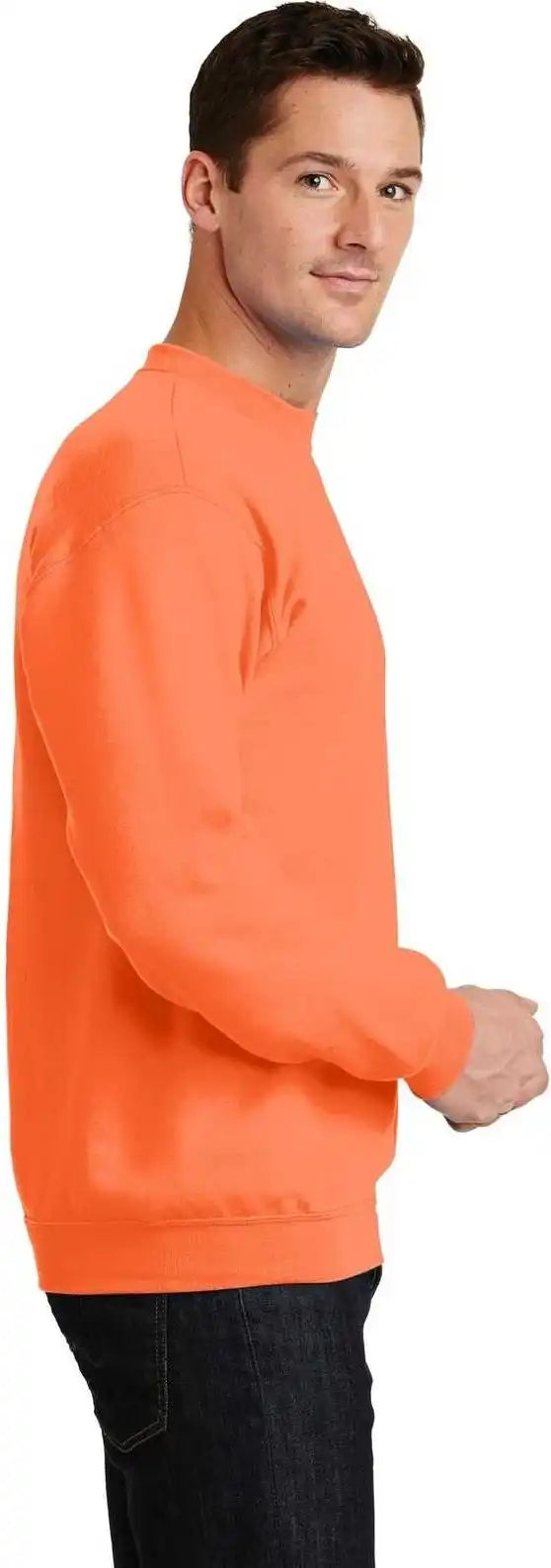 Port &amp; Company Pc78 Core Fleece Crewneck Sweatshirt - Neon Orange