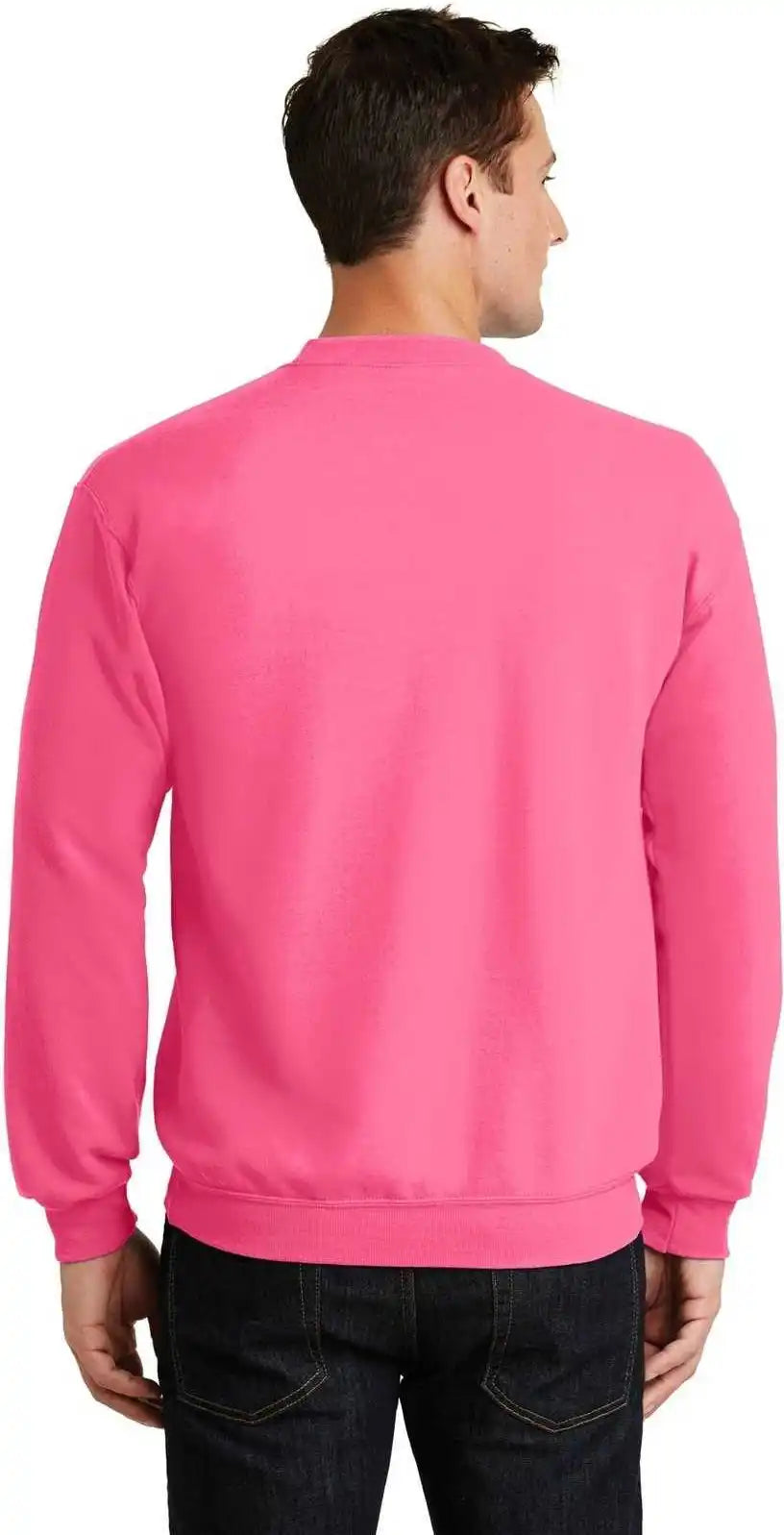 Port & Company Pc78 Core Fleece Crewneck Sweatshirt Neon Pink