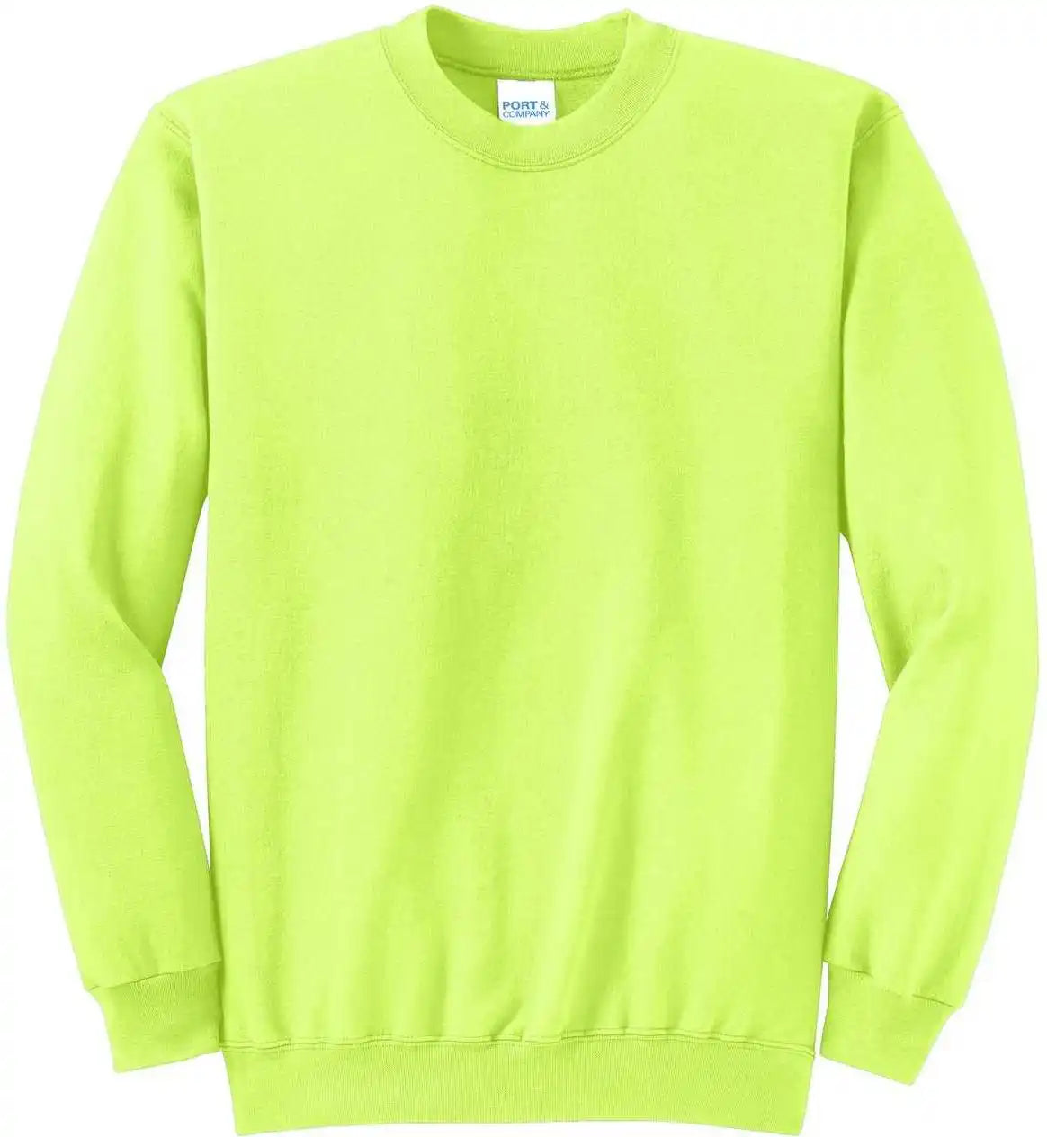 Port &amp; Company Pc78 Core Fleece Crewneck Sweatshirt Neon Yellow