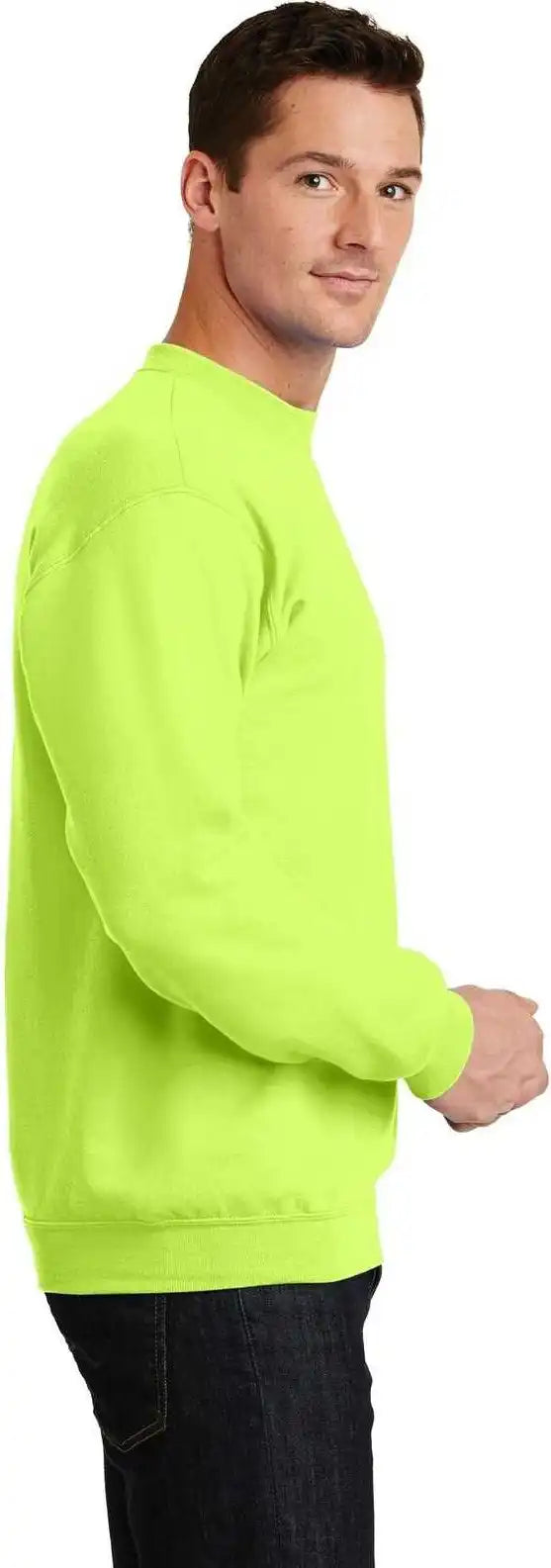Port &amp; Company Pc78 Core Fleece Crewneck Sweatshirt Neon Yellow