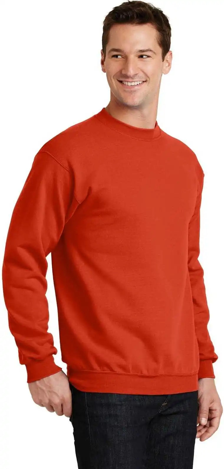 Port &amp; Company Pc78 Core Fleece Crewneck Sweatshirt Orange